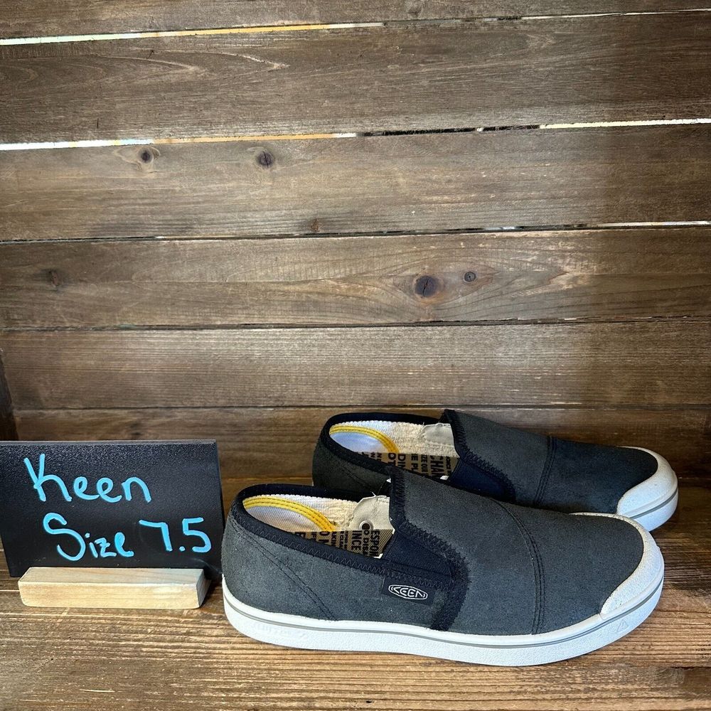 New Mens Keen Eldon Harvest Black Suede Sneakers Shoes Slip On Walking‎ Size 7.5